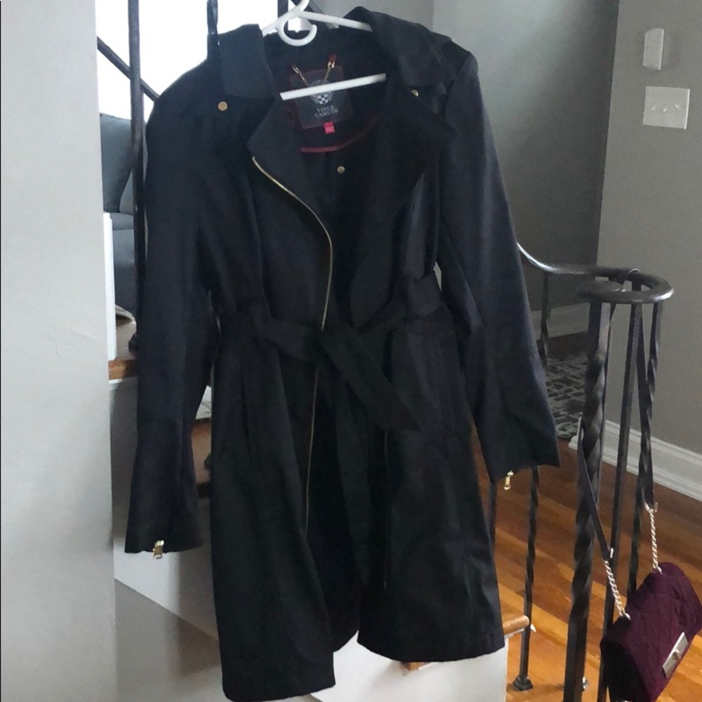 Vince Camuto Black Trench with Hood